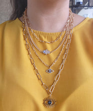 Load image into Gallery viewer, "Vira Eye" (Evil Eye & Hamsa Layered Necklace)
