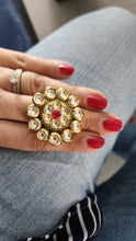 Load image into Gallery viewer, Jadau and Kundan ring