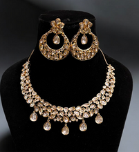 Load image into Gallery viewer, “Raunakya” Uncut Polki Necklace & Earrings Set