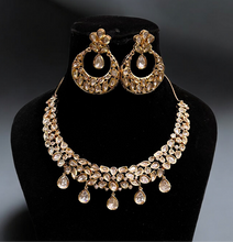 Load image into Gallery viewer, “Raunakya” Uncut Polki Necklace & Earrings Set