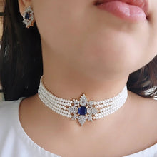 Load image into Gallery viewer, "Midnight Bloom" Pearl Choker Set