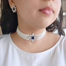 Load image into Gallery viewer, "Midnight Bloom" Pearl Choker Set