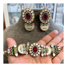 Load image into Gallery viewer, "Rangvilāsa" (Multicolour Jadau Choker Set)