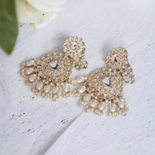 Load image into Gallery viewer, Uncut polki pearl earrings