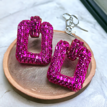 Load image into Gallery viewer, Statement Rhinestones earrings- pink