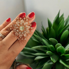 Load image into Gallery viewer, Jade rose gold statement diamond ring