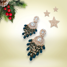 Load image into Gallery viewer, Emerald polki diamond earrings