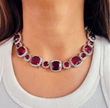 Load image into Gallery viewer, "Crimson Rhythm" Diamond Necklace