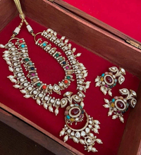 Load image into Gallery viewer, "Rang Mahal" Layered Rani Haar Set