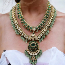 Load image into Gallery viewer, "Emerald Court" Layered Rani Haar Set