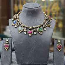 Load image into Gallery viewer, "Gem Symphony" Multi-Tourmaline & Polki Necklace