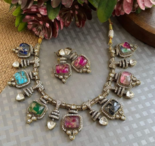 Load image into Gallery viewer, "Gem Symphony" Multi-Tourmaline & Polki Necklace
