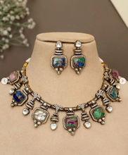 Load image into Gallery viewer, "Gem Symphony" Multi-Tourmaline & Polki Necklace