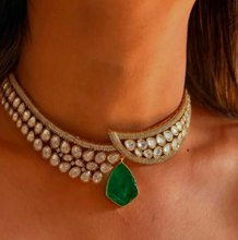 Load image into Gallery viewer, “Emerald Enchant” Moissanite & Emerald Choker