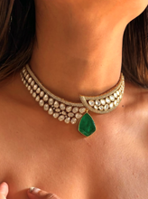 Load image into Gallery viewer, “Emerald Enchant” Moissanite & Emerald Choker