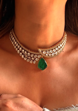 Load image into Gallery viewer, “Emerald Enchant” Moissanite & Emerald Choker