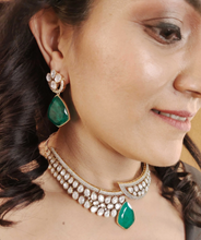 Load image into Gallery viewer, “Emerald Enchant” Moissanite & Emerald Choker