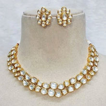 Load image into Gallery viewer, “Rani Rekha” (Classic 2-Line Kundan Set)
