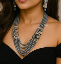 Load image into Gallery viewer, “Dhoorja” (Victorian Diamond & Crystal Set – Grey)