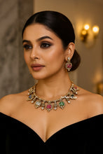 Load image into Gallery viewer, "Gem Symphony" Multi-Tourmaline & Polki Necklace