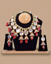 Load image into Gallery viewer, Prisha Polki Kundan Set (Classic Polki & Kundan Necklace + Earrings)
