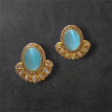 Load image into Gallery viewer, “Neela Kantika” Blue stone earrings