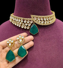 Load image into Gallery viewer, “Emerald Enchant” Moissanite & Emerald Choker