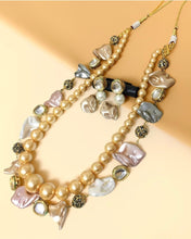 Load image into Gallery viewer, “Ratna Manjari” (Statement Pearl Necklace with Semi-Precious Stones)