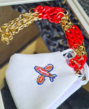 Load image into Gallery viewer, Plane white mask with mask chain