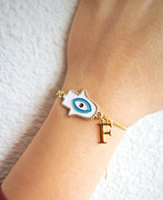 Load image into Gallery viewer, Hamsa bracelet with initials