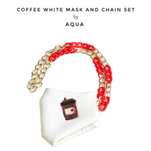 Load image into Gallery viewer, Coffee White mask with mask chain