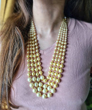 Load image into Gallery viewer, “Pearlescent Quartet” Victorian Pearl Necklace