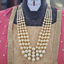 Load image into Gallery viewer, “Pearlescent Quartet” Victorian Pearl Necklace