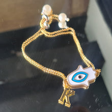 Load image into Gallery viewer, Hamsa bracelet with initials