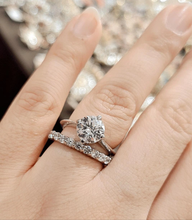 Load image into Gallery viewer, Swarovski diamond ring set (silver)