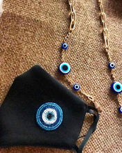 Load image into Gallery viewer, Evil eye black mask with mask chain