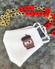 Load image into Gallery viewer, Coffee White mask with mask chain