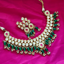 Load image into Gallery viewer, “Swarna Sangam” (Bridal Gold-Finished Kundan Set)