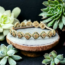 Load image into Gallery viewer, Green meenakari kundan hairband