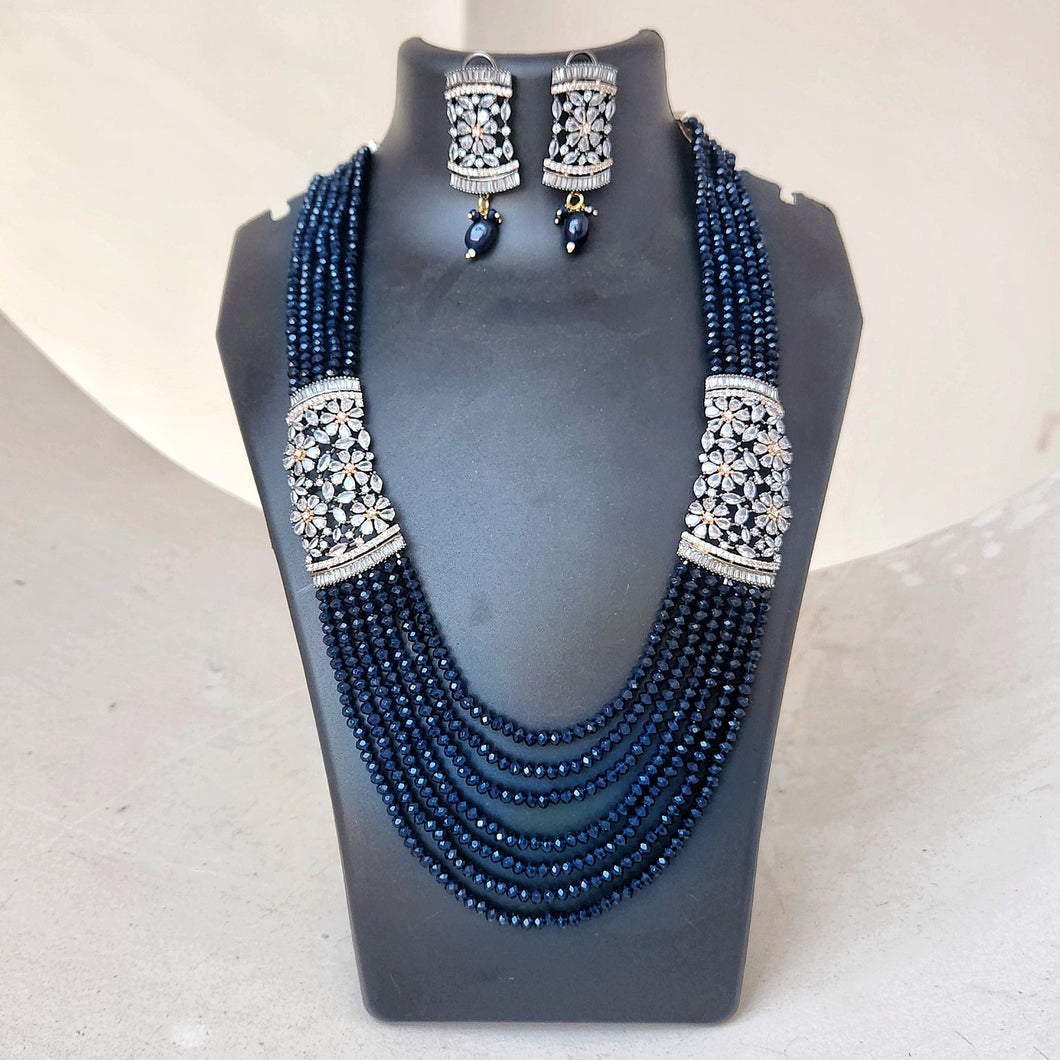 Victorian diamonds and crystals set- blue