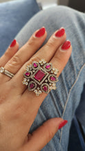 Load image into Gallery viewer, Ruby victorian diamond ring
