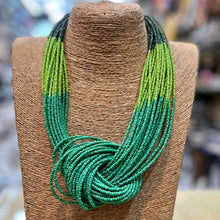 Load image into Gallery viewer, Statement knot necklace- green
