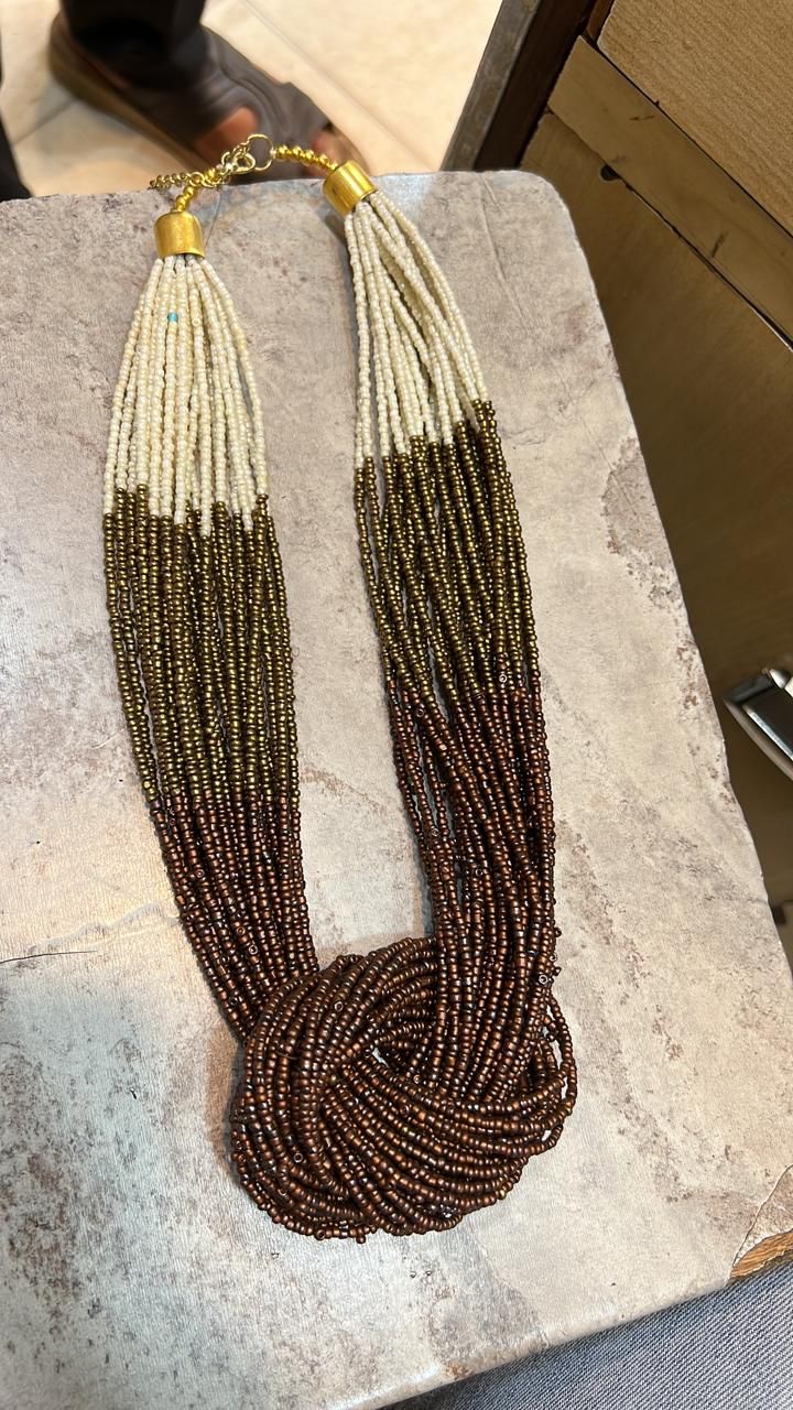 knot necklace- Antique gold