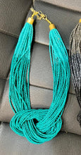 Load image into Gallery viewer, Statement knot necklace- Aqua
