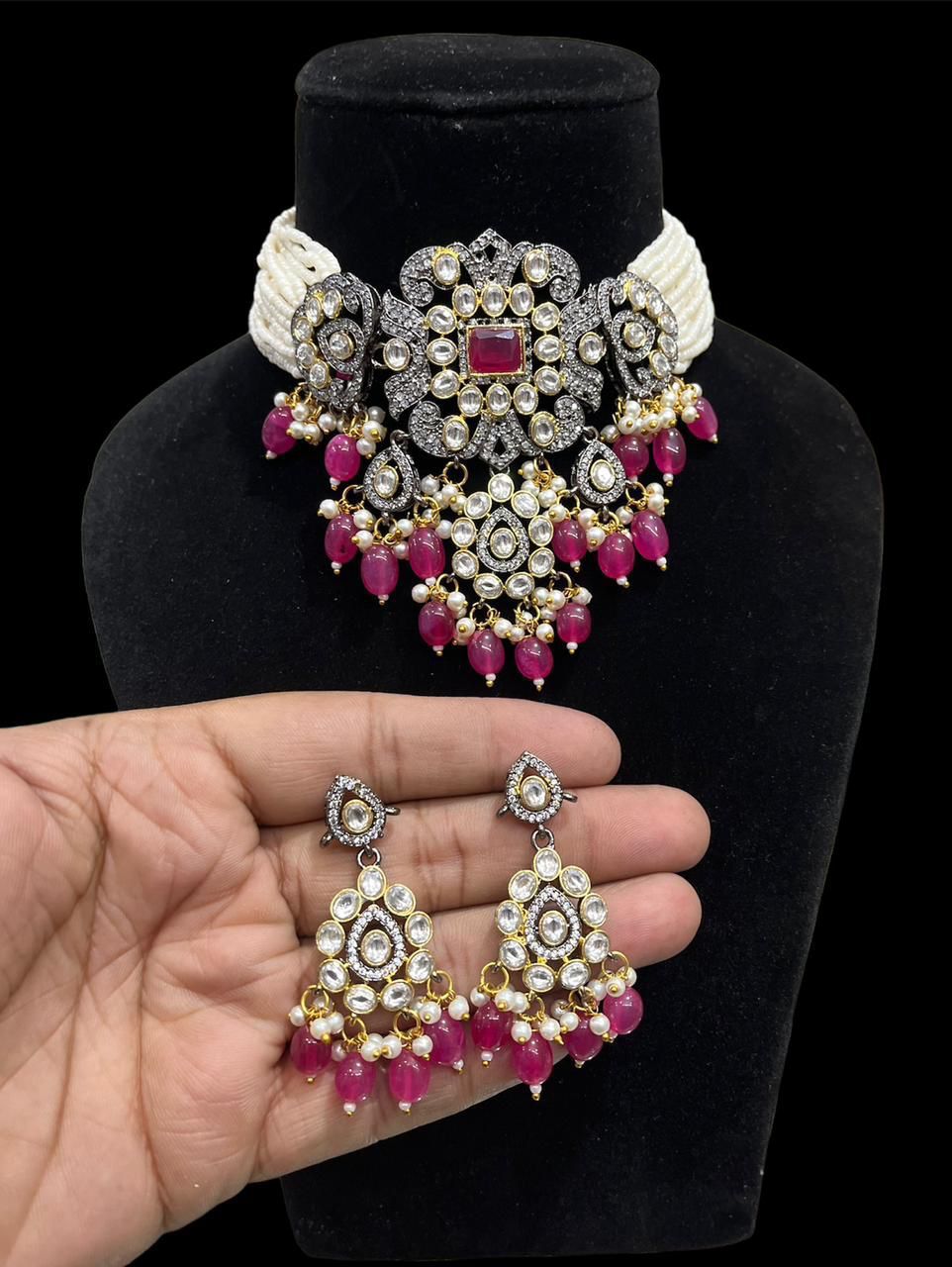 Nita victorian diamond necklace- ruby