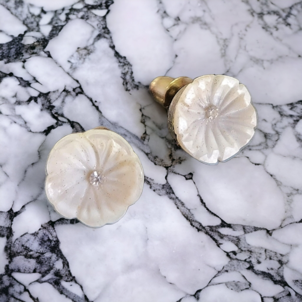 Mother of pearl natural flower earrings