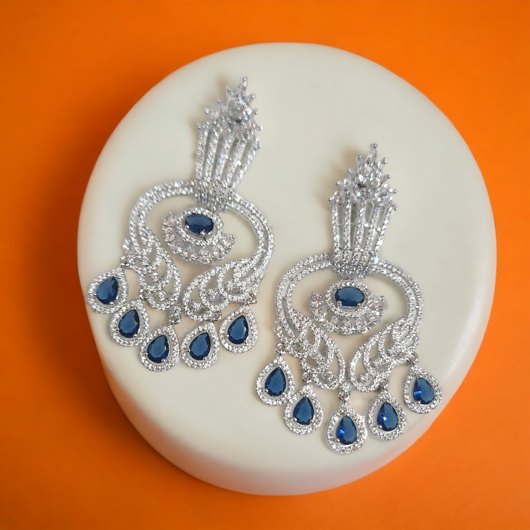 Sapphire stone diamond earrings