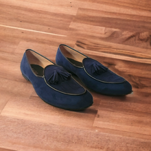 Load image into Gallery viewer, Suede loafers- Navy Blue
