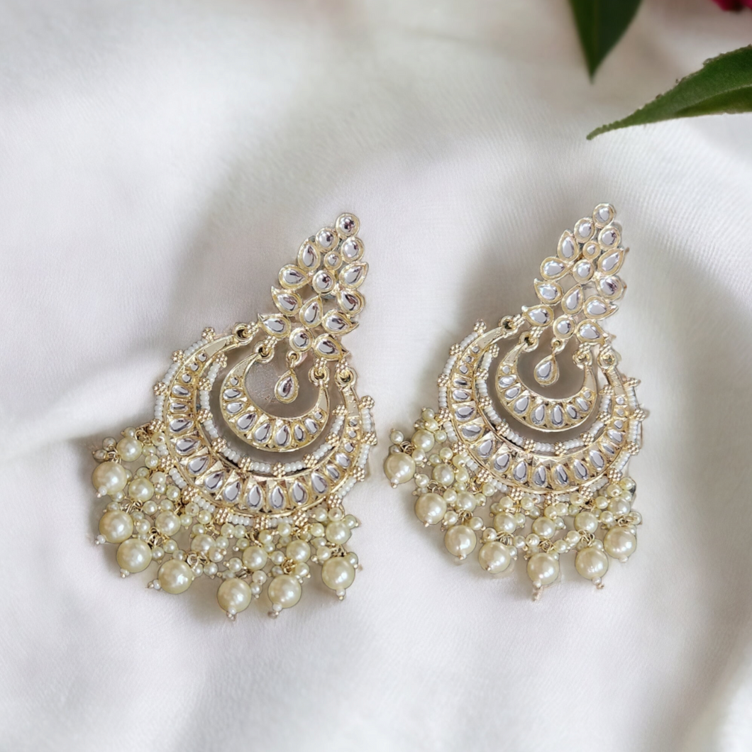 Jaipuri Polki chandbalis