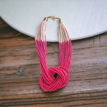 Load image into Gallery viewer, Statement knot necklace- Pink
